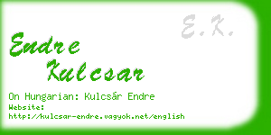 endre kulcsar business card